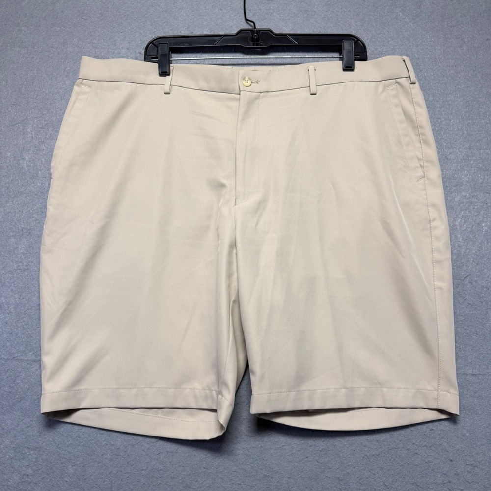 Peter Millar Crown Sport Mens Khaki Tan Performance Golf Shorts Size 42